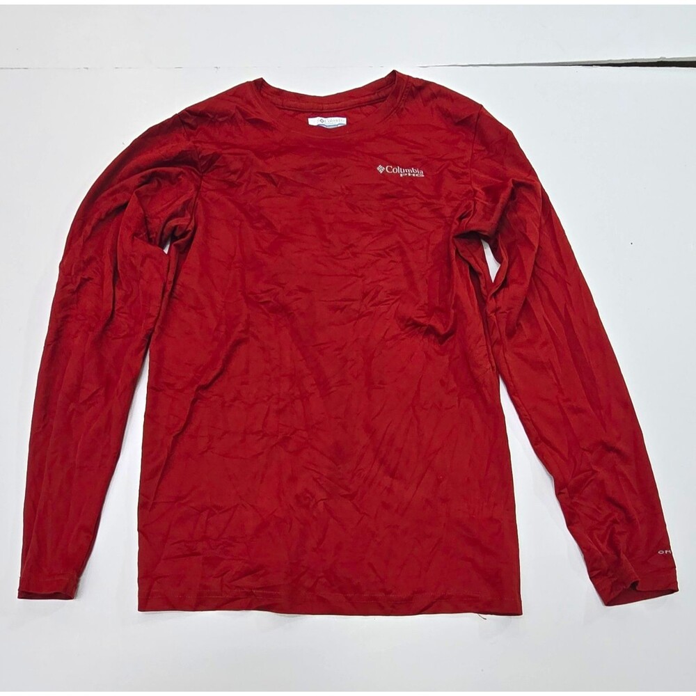 Columbia PFG Mens Long Sleeve Crew Neck Graphic T-Shirt Red Size L